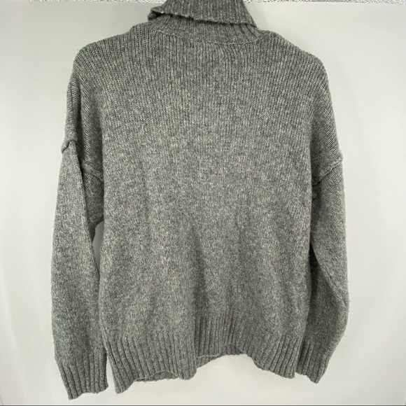 L.O.G.G. Small Grey Ribbed Turtleneck Alpaca Blend Sweater - Picture 2 of 8